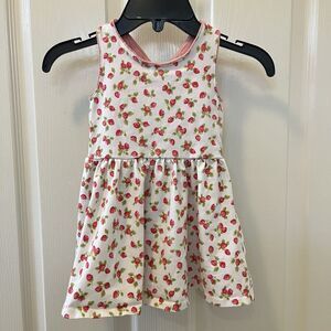 Ralph Lauren Strawberry Stretch Jersey Dress Criss-Cross Straps Girls 18 Months